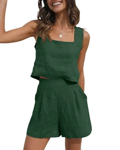 Amanda Royal Top & Short Set In Green