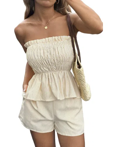 Amanda Royal Top & Short Set In Neutral