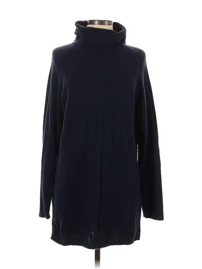 Pre-owned Amanda Smith Long Sleeve Top Blue Turtleneck Tops