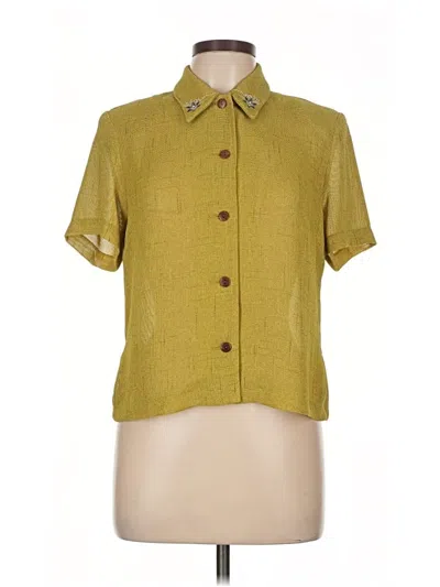 Pre-owned Amanda Smith Short Sleeve Blouse In Green