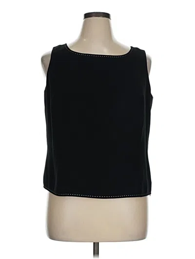 Pre-owned Amanda Smith Sleeveless Top Black Boatneck Tops