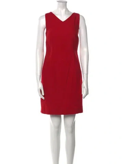 Pre-owned Amanda Smith V-neck Mini Dress In Red