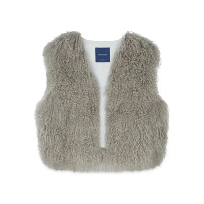 Amanda Thompson Couture Women's Grey Colette Gilet / Mongolian Sheepskin Fur