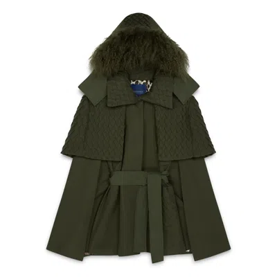 Amanda Thompson Couture Women's Nephele Rain Cape / Forest Green