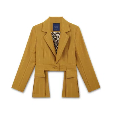 Amanda Thompson Couture Women's Yellow Andy Suit Jacket / Mustard Pinstripe