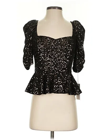 Amanda Uprichard 3/4 Sleeve Blouse In Black