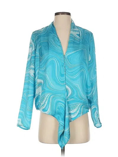 Pre-owned Amanda Uprichard 3/4 Sleeve Blouse In Blue