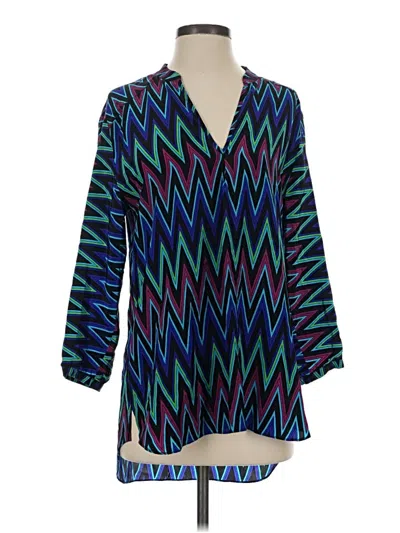 Pre-owned Amanda Uprichard 3/4 Sleeve Blouse In Blue