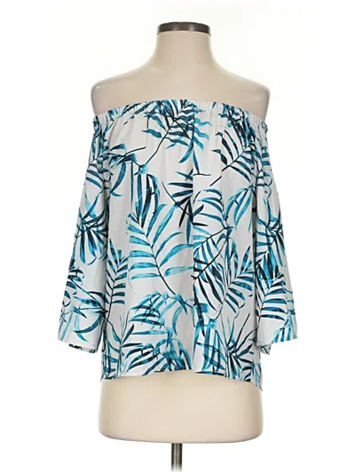 Pre-owned Amanda Uprichard 3/4 Sleeve Blouse In Blue