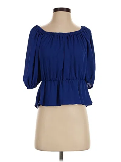Pre-owned Amanda Uprichard 3/4 Sleeve Blouse In Blue