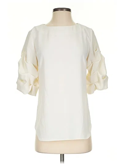 Pre-owned Amanda Uprichard 3/4 Sleeve Blouse In Ivory