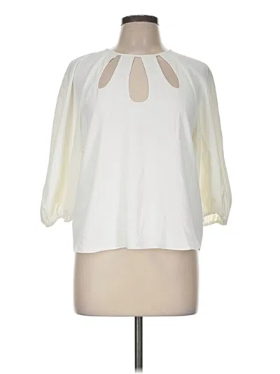 Pre-owned Amanda Uprichard 3/4 Sleeve Blouse In Ivory