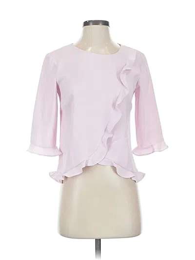 Pre-owned Amanda Uprichard 3/4 Sleeve Blouse In Pink