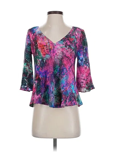 Pre-owned Amanda Uprichard 3/4 Sleeve Blouse In Purple