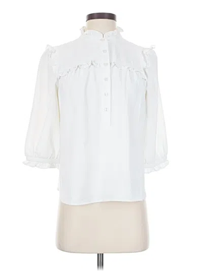 Pre-owned Amanda Uprichard 3/4 Sleeve Blouse In White