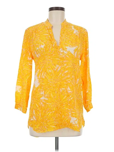 Pre-owned Amanda Uprichard 3/4 Sleeve Blouse In Yellow