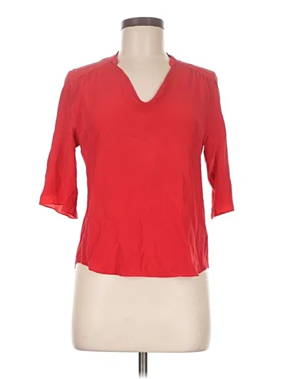 Pre-owned Amanda Uprichard 3/4 Sleeve Top Red V Neck Tops