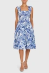 Amanda Uprichard Adelene Midi Dress In Blue