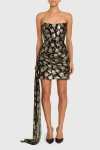 Amanda Uprichard Alaia Metalllic Floral Strapless Cocktail Minidress In Multi