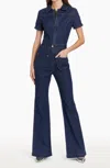 Amanda Uprichard Alexia Jumpsuit In Heritage In Blue