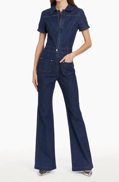 Amanda Uprichard Alexia Jumpsuit In Heritage In Blue