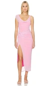 Amanda Uprichard Aliana Dress In Light Pink In Light Pink & Hot Pink