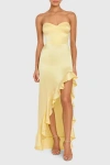 Amanda Uprichard Amalia Silk Gown In Yellow
