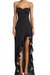 Amanda Uprichard Amalia Strapless Gown In Black In Black