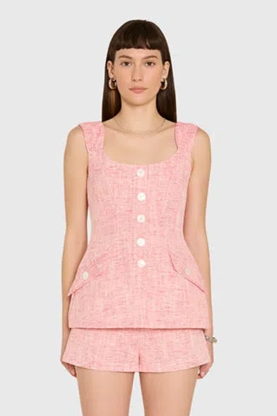 Amanda Uprichard Amoretta Top In Pink