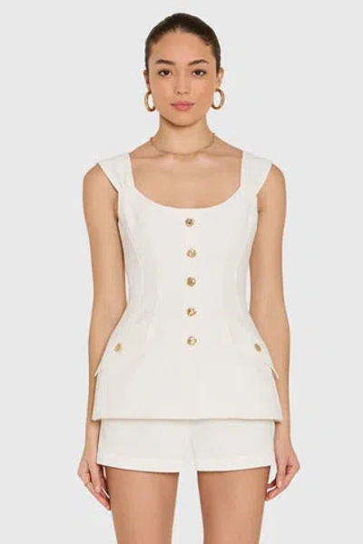 Amanda Uprichard Amoretta Top In White