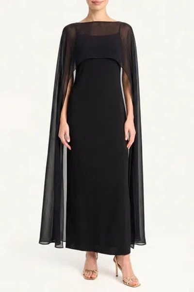 Amanda Uprichard Anastasia Cape Dress In Black