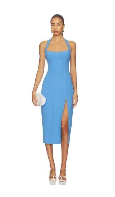 Amanda Uprichard Antonella Midi Dress In Blue