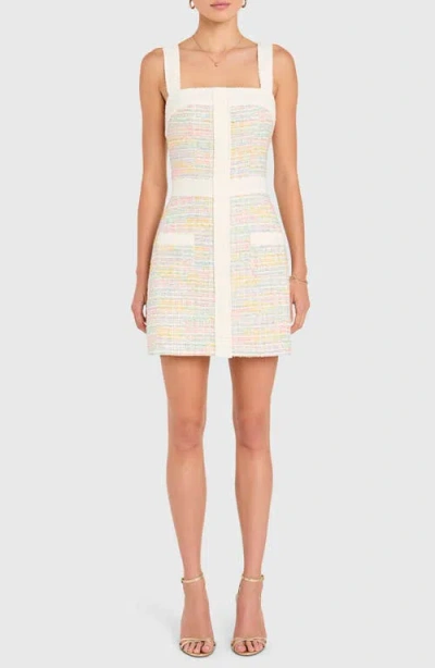 Amanda Uprichard Archie Rainbow Tweed Minidress In Multi