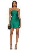 Amanda Uprichard Arely Mini Dress In Dark Green