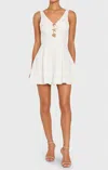 Amanda Uprichard Aries A-line Mini Dress In White In Gray