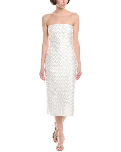 Amanda Uprichard Arley Basketweave Satin Midi Dress