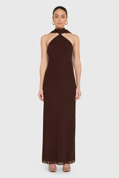 Amanda Uprichard Ashton Maxi Dress In Brown