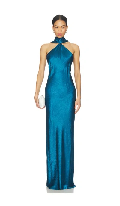 Amanda Uprichard Ashton Maxi Dress In Blue