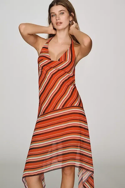 Amanda Uprichard Asymmetric Midi Dress In Multi