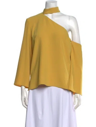 Pre-owned Amanda Uprichard Asymmetrical Long Sleeve Top In Yellow