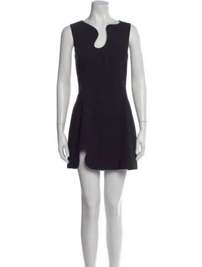 Pre-owned Amanda Uprichard Asymmetrical Mini Dress In Black