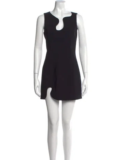 Pre-owned Amanda Uprichard Asymmetrical Mini Dress In Black