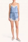 Amanda Uprichard Audrie Silk Romper In Blue