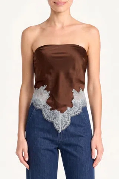Amanda Uprichard Audrie Silk Scarf In Brown