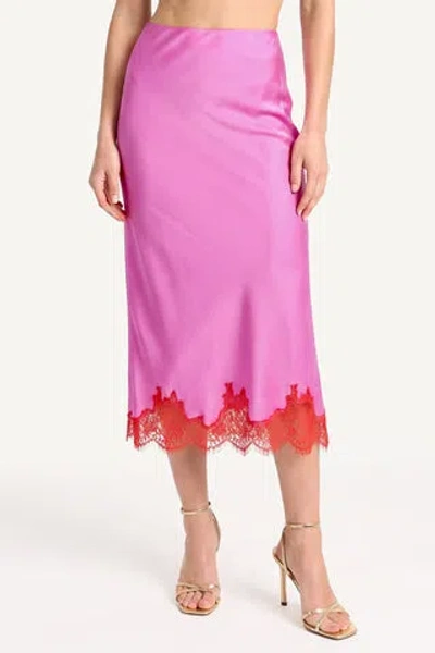 Amanda Uprichard Audrie Silk Skirt In Pink