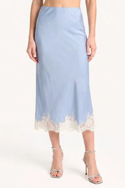 Amanda Uprichard Audrie Silk Skirt In Blue