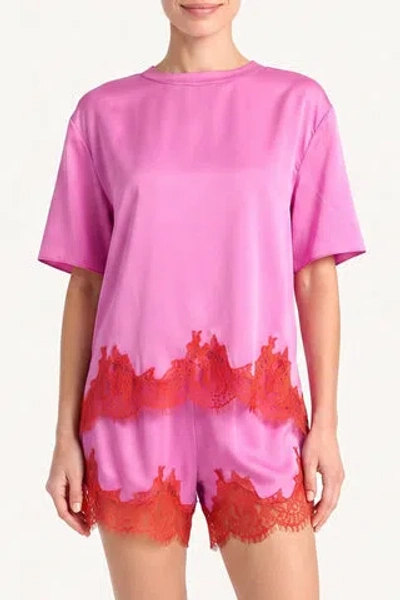 Amanda Uprichard Audrie Silk Top In Pink