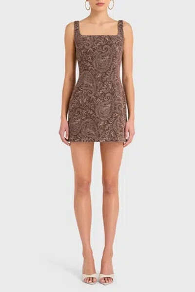 Amanda Uprichard Augustine Dress In Brown Paisley