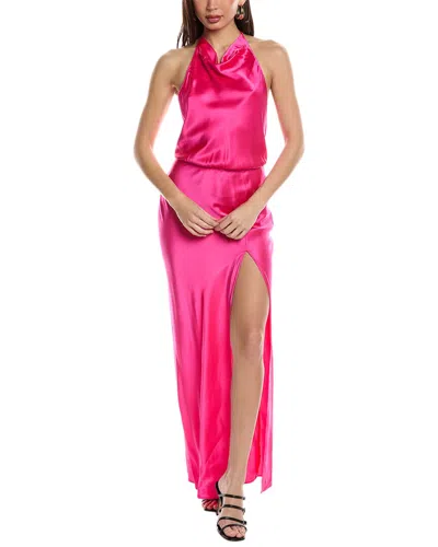 Amanda Uprichard Women's Aurela Cowlneck Silk Maxi Dress In Cerise