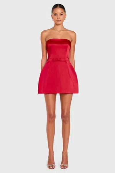 Amanda Uprichard Avalee Skort Romper In Red